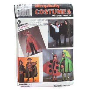 Simplicity 7470 Costume Pattern Size S-L Lizard Bug Robin Hood Vampire UNCUT